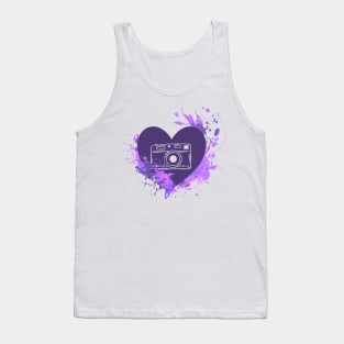Purple Heart Camera Tank Top